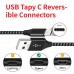 USB C Cable 1m 3.3ft, HANKN Nylon Braided USB Type C Cable 3A Fast Charging USB-C Metal Cord Data Sync Charger Cables for Samsung Galaxy Note Pixel PS5 Controller Switch Powerbank, Black