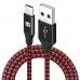USB C Cable 1m 3.3ft, HANKN Nylon Braided USB Type C Cable 3A Fast Charging USB-C Metal Cord Data Sync Charger Cables for Samsung Galaxy Note Pixel PS5 Controller Switch Powerbank, Black